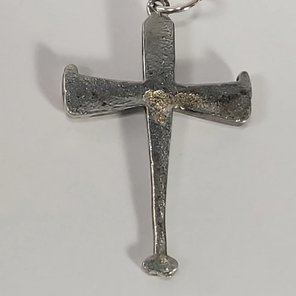 Silver Sterling Baseball Bat Cross Pendant Unisex 925 Sports Jewelry